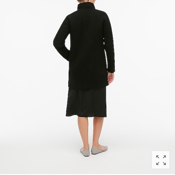 J. Crew Factory Petite City Coat Black AB946 6 6P - Picture 3 of 5